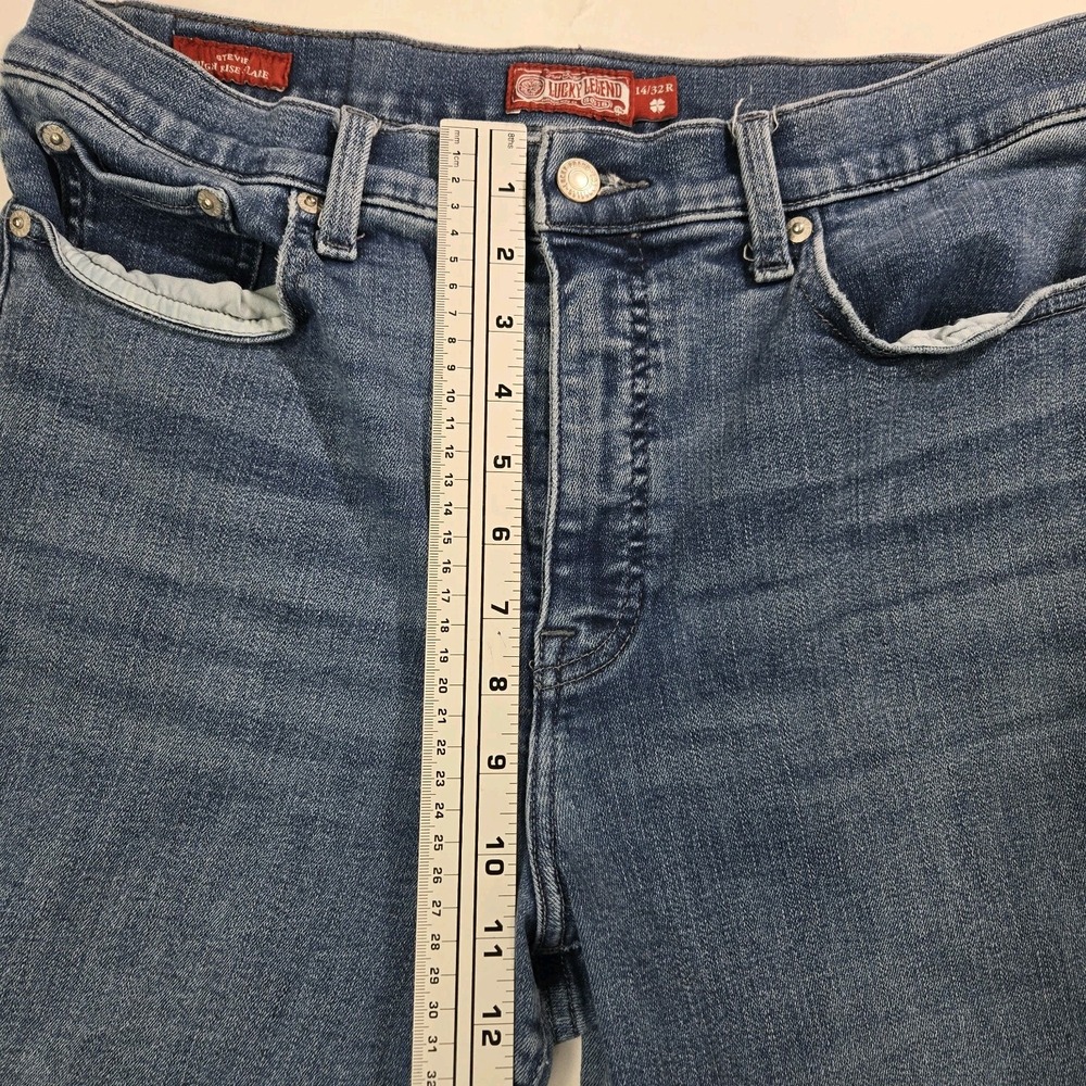 Lucky Brand Jeans Legend ‎ Womens Sz 14/32R Stevie High Rise  Flare Distressed - Picture 14 of 16